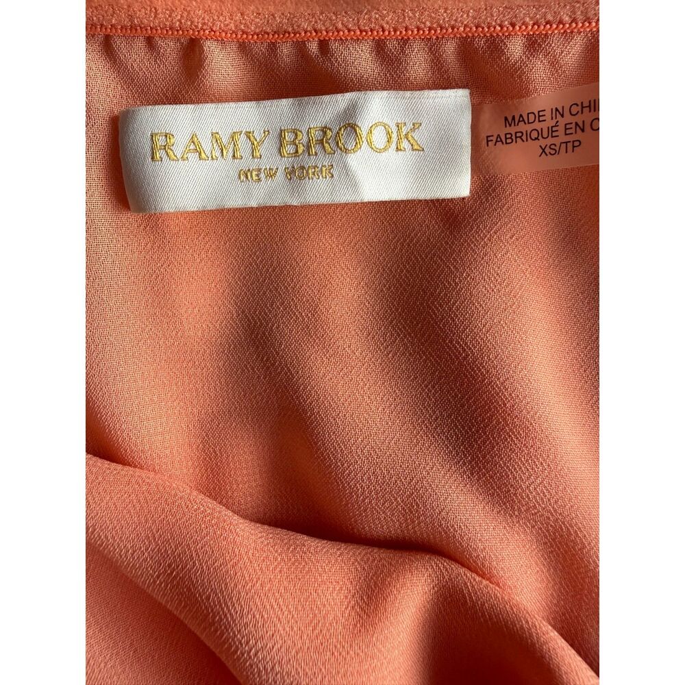 Ramy Brook Devon Satin Halter Top Orange Gold Hardware Small NWOT $295 - Picture 8 of 8